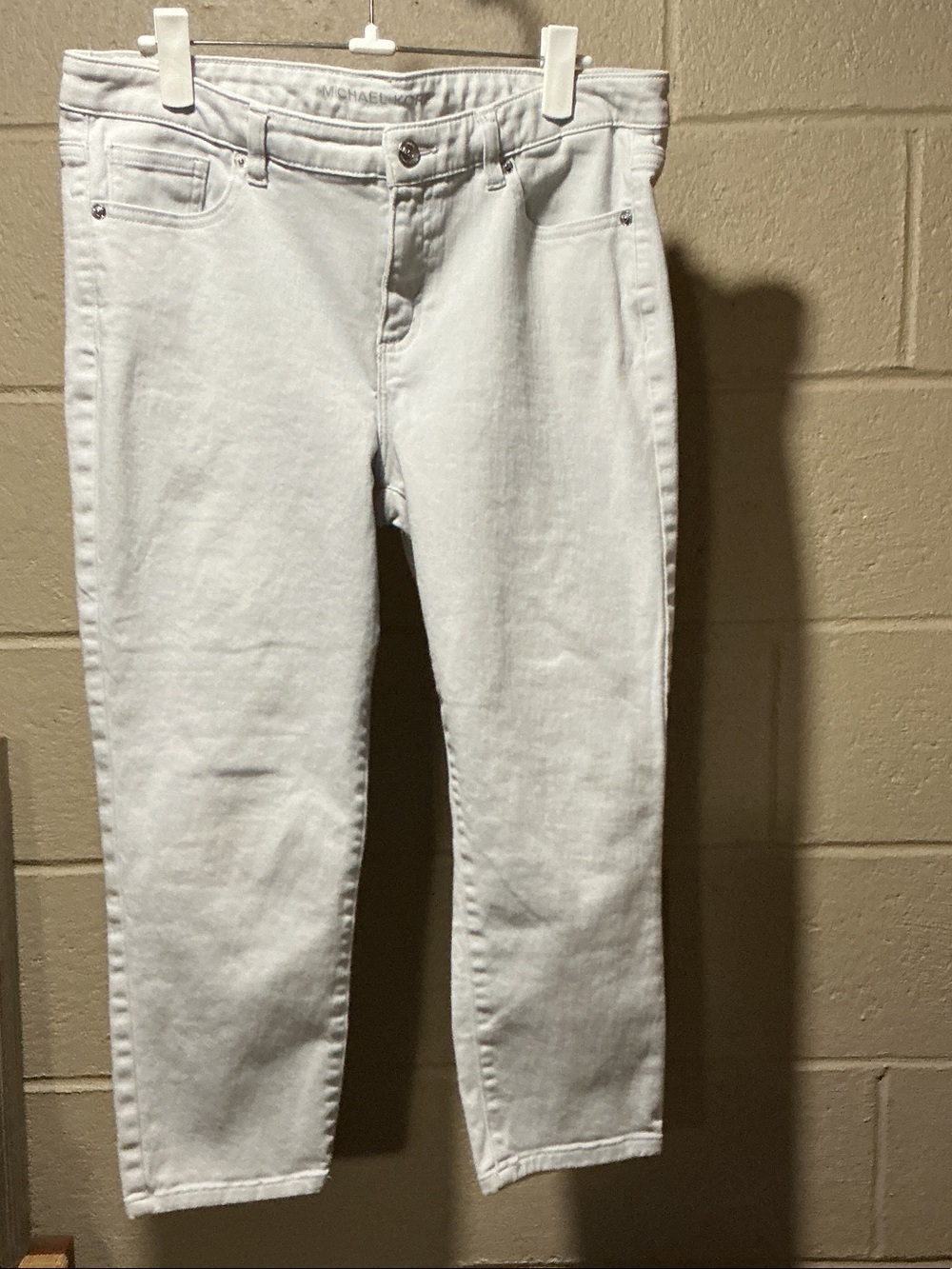 Michael Kors Light Gray Cropped Stretch Jeans - Ankle Length